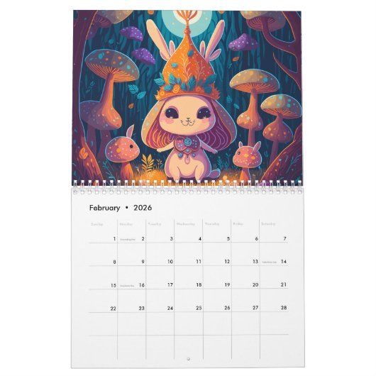 Magical Forest Creatures Fantasy 2026 Kalender (Feb 2026)