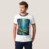 Magical Forest Glowing Mushroom Creek Tshirt (Voorkant volledig)