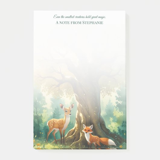 Magical Forest Golden Tree Deer Fox Post-it® Notes (Voorkant)