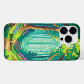 Magical Forest Pixel Art gepersonaliseerde naam iPhone Hoesje (Achterkant horizontaal)