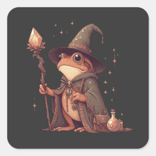 Magical Frog Wizard Vierkante Sticker