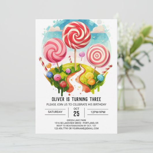 Magical Fun Lollipop Verjaardag Kaart (Staand voorkant)