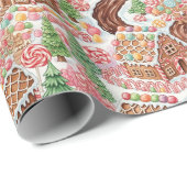 Magical Gingerbread Village Cadeaupapier (Rol Hoek)