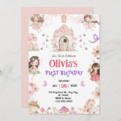 Magical Girls Fairy 1st Birthday Invitation (Devant / Derrière)