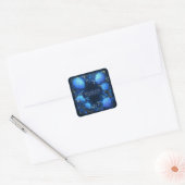 Magical Glowing Blue Hydrangea Gold Sparkle Floral Vierkante Sticker (Envelop)