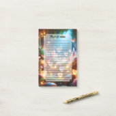 Magical Glowing Flowers Heart Garden  Post-it® Notes (Op bureau)