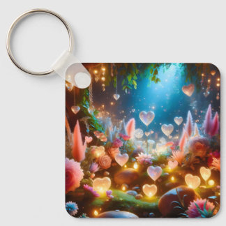 Magical Glowing Flowers Heart Garden Sleutelhanger