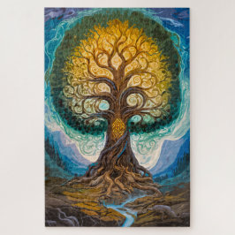 Magical Glowing Tree Of Life Swirling Fantasy Legpuzzel