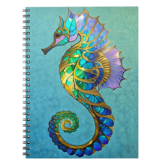 Magical Gold Gilded Seahorse Journal (Devant)