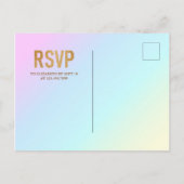 Magical Gold Glitter Unicorn 2e verjaardag Uitnodiging Briefkaart (Achterkant)