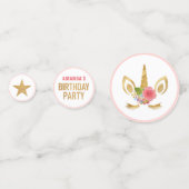 Magical Gold Glitter Unicorn Face Birthday Party Confetti (Voorkanten)