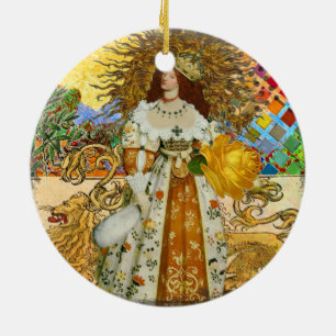 Magical Golden Princess Leo Renaissance Woman Keramisch Ornament