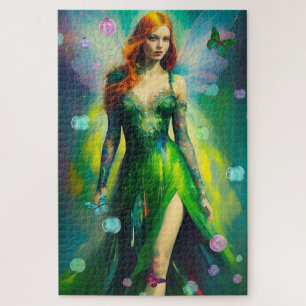 Magical Green Irish Woodland Fairy en Butterflies Legpuzzel