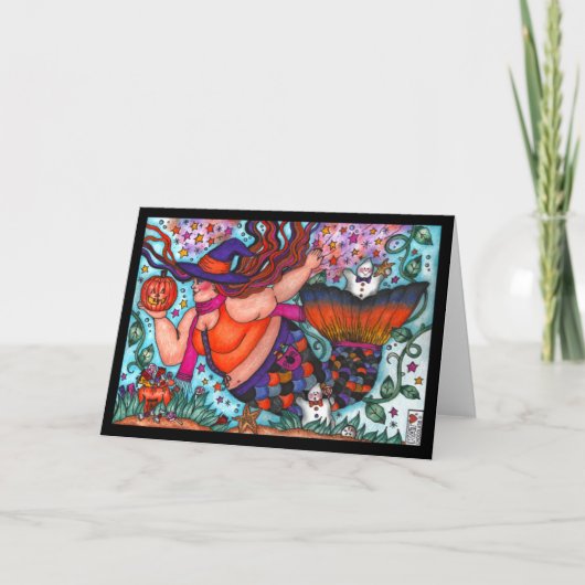 Magical Halloween Mermaid Folded Kaart (Voorkant)