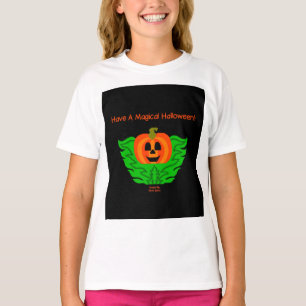 Magical Halloween Pumpkin Girls White T Shirt