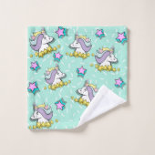 Magical Happy Unicorn Et Étoiles (Gant de toilette)
