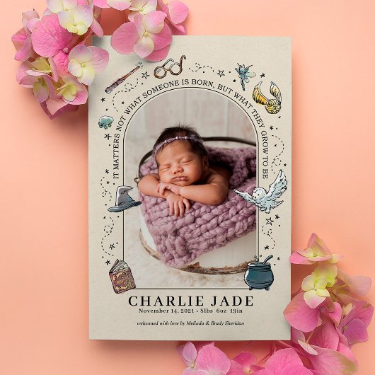 Magical Harry Potter Birth koninklijke aankondigin Kaart