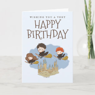 Magical Harry Potter en Hogwarts Birthday Kaart