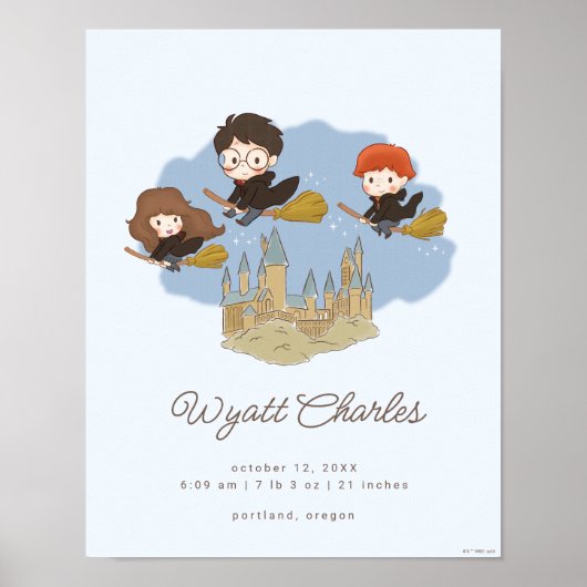 Magical Harry Potter & Hogwarts Baby Birth Stats Poster (Voorkant)
