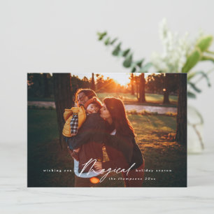 Magical Holiday Season Modern Full Photo Modern Feestdagenkaart