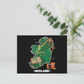 Magical Ireland Map Leprechaun Rainbow Briefkaart (Staand voorkant)