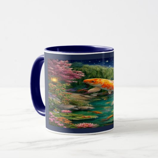 Magical Koi Fish Zen Garden Night Mug (Devant gauche)