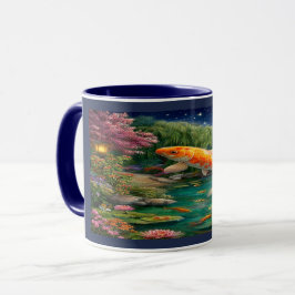 Magical Koi Fish Zen Garden Night Mug Mok
