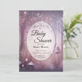 Magical Lavender Fairy Lights Baby shower Kaart (Staand voorkant)