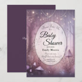 Magical Lavender Fairy Lights Baby shower Kaart (Voorkant / Achterkant)