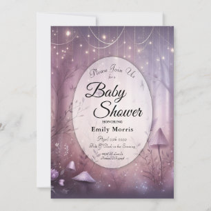 Magical Lavender Fairy Lights Baby shower Kaart