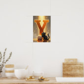 Magical Letter Y Wall Art Poster for Kids Room (Cuisine)