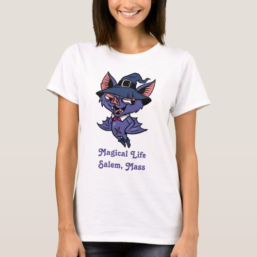 Magical Life Salem Mass Witch Bat T-shirt (Voorkant)