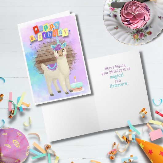 Magical Llamacorn Bonne carte d'anniversaire