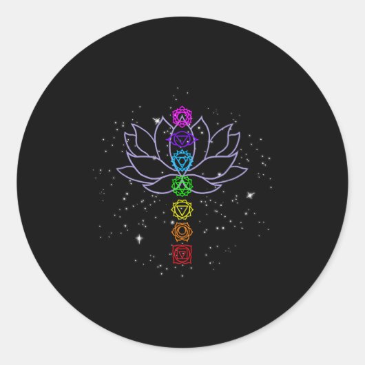 Magical Mandala Lotus Lines Cool Mandala Design Lo Ronde Sticker (Voorkant)