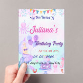 Magical  Mermaid Birthday Invitation (In situ (ordinateur de poche))