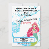 Magical Mermaid Birthday Invitation Kaart (Voorkant)