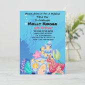 Magical Mermaid Birthday Invitation Kaart (Staand voorkant)