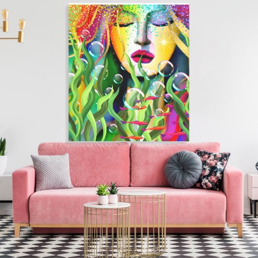 Magical Mermaid Canvas Afdruk (Insitu (Woonkamer))