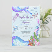 Magical Mermaid Under The Sea Birthday Invitation (Debout devant)