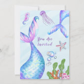 Magical Mermaid Under The Sea Birthday Invitation (Dos)