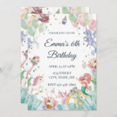 Magical Mermaids Unicorns Rainbows Kids Birthday Kaart (Voorkant / Achterkant)