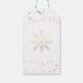 Magical Modern Unicorn Snowflakes Name Script-mas Cadeaulabel (Achterkant)