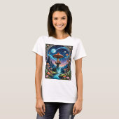 Magical Mushroom Fantasy Moonlit Forest T-shirt (Voorkant volledig)