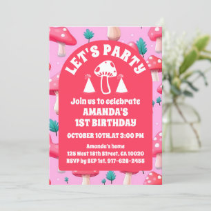 Magical Mushroom Garden verjaardagsuitnodiging Kaart