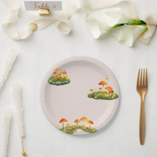 Magical Mushroom Woodland Greenery Baby shower Papieren Bordje
