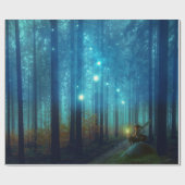 Magical Night Forest Trees Fairy Tale Cadeaupapier (Vlak)