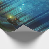 Magical Night Forest Trees Fairy Tale Cadeaupapier (Hoek)
