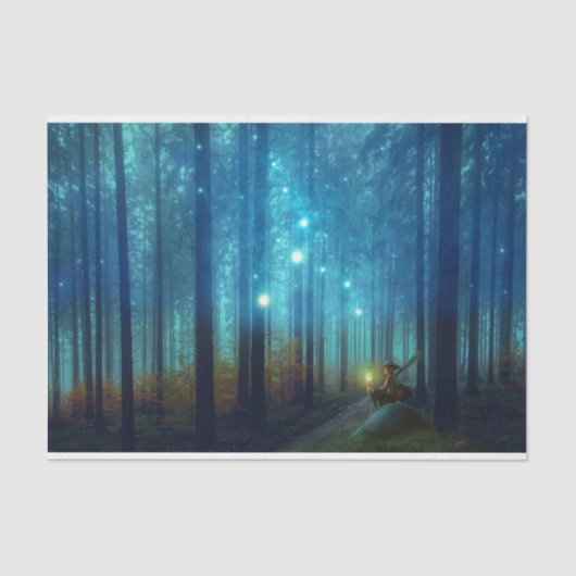 Magical Night Forest Trees Fairy Tale Tissuepapier (Voorkant)