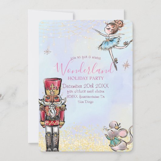 Magical Nutcracker Winter Wonderland Kerstmis Kaart (Voorkant)