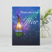Magical Oriental Lantern - Iftar Party Invitation Kaart (Staand voorkant)